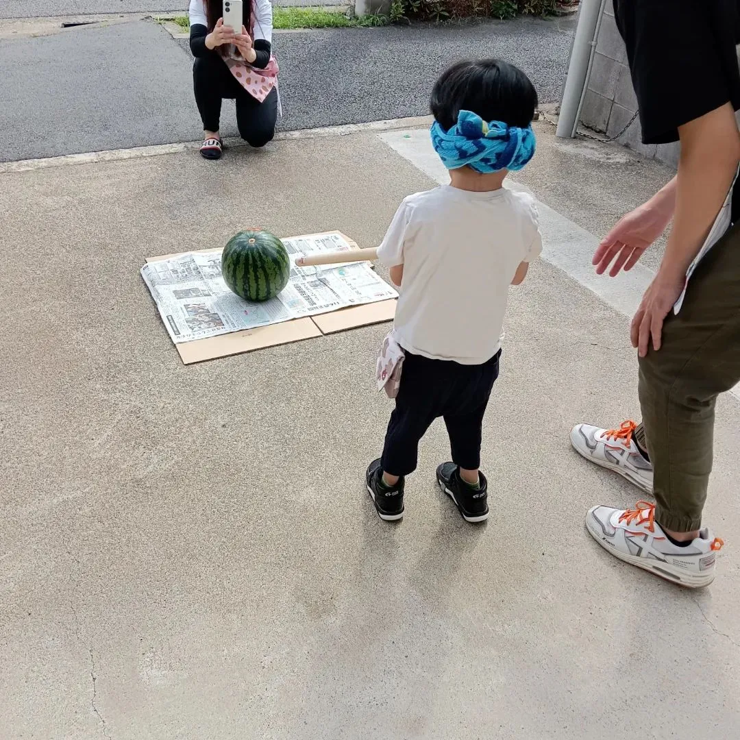 夏の最初のイベントはスイカ割りです🍉