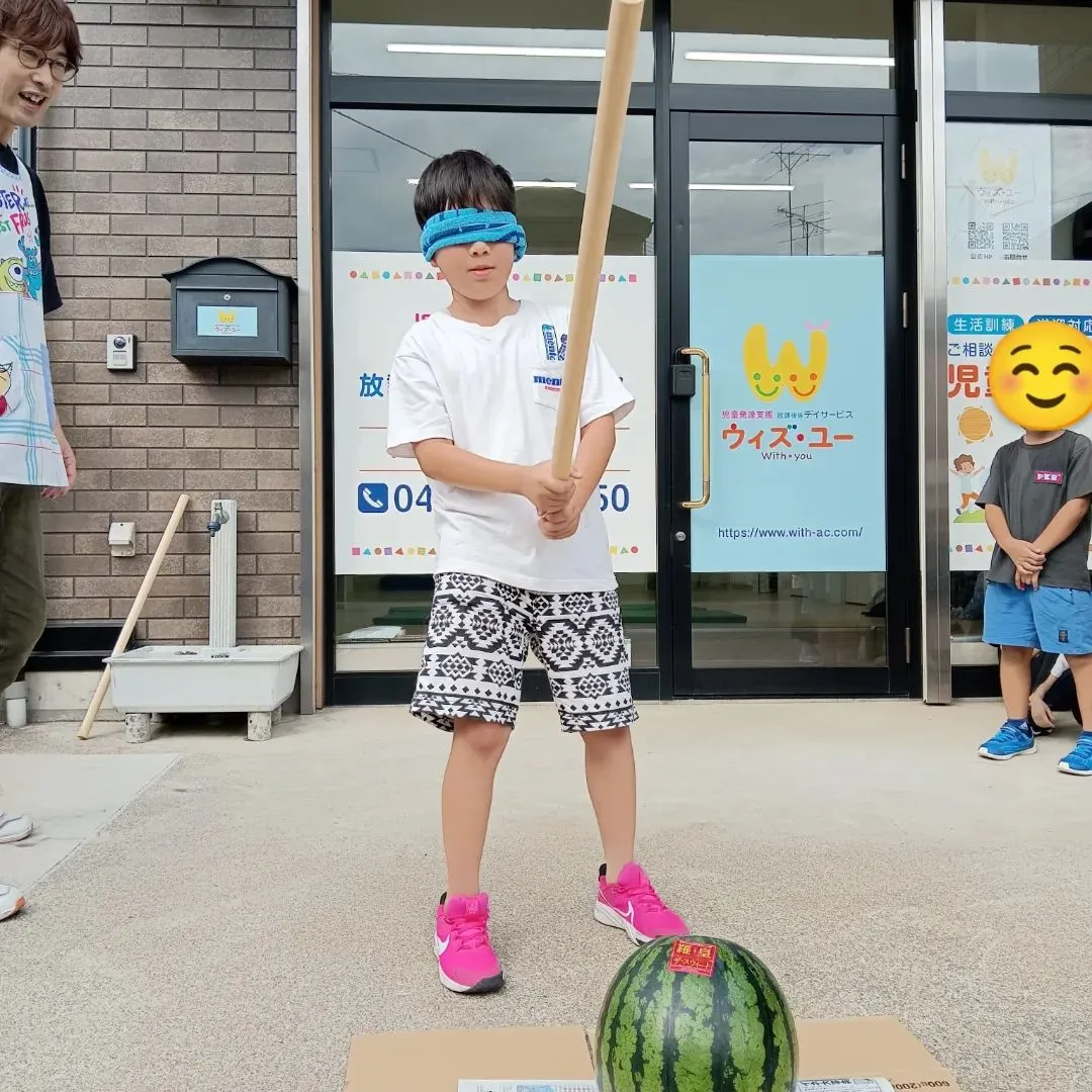 夏の最初のイベントはスイカ割りです🍉