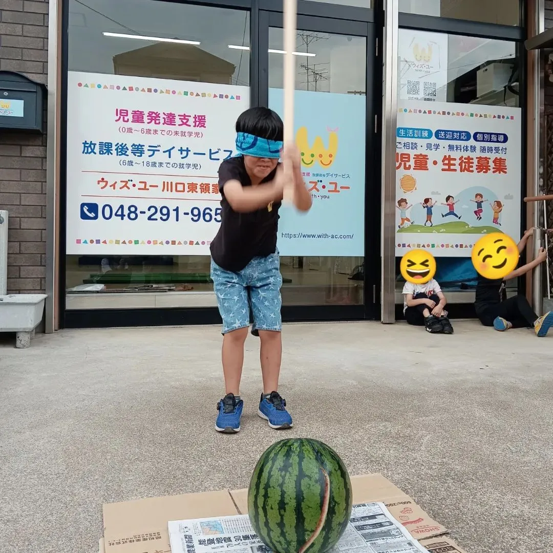 夏の最初のイベントはスイカ割りです🍉